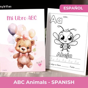 Primer Libro de ABC, Coloring Pages in Spanish, Animal Alphabet, Alphabet Coloring Book, Preschool Alphabet in Spanish, Alfabeto Español