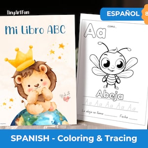 ABC Coloring Book in Spanish, Alfabeto en Español, Spanish Alphabet Preschool, Spanish Alphabet, Spanish Homeschool, ABC Coloring Spain