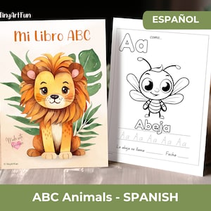 Alfabeto Español, ABC Book in Spanish, Animal Alphabet in Spanish, Letter Tracing, Printable Spanish, Homeschool Spanish, ABC Coloring Spain