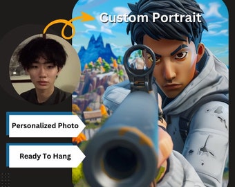 Custom Gaming Portrait, Custom Face Portrait, Personalized Face Portrait, Gaming Art, Animated Art