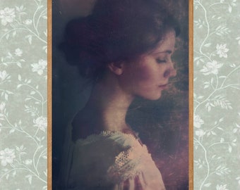 Moody Woman Portrait Print | Vintage Academia Art (Digital Download)