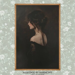 Moody Woman Portrait | Printable Wall Art | Vintage Dark Academia | Impressionism Art | French Wall Art | Woman Decor | Digital #P011