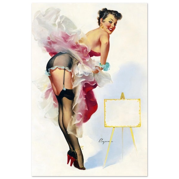 Vintage Gil Elvgren Print, Art PRINT, Vintage Decor, Vintage Art Print, Elvgren Girl,"The Art of Seduction'' Original Pin Up Vintage Print