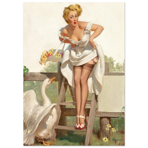 Tintage Gil Elvgren Print, Art PRINT, Vintage Decor, Vintage Art Print, Elvgren Girl,"The Art of Seduction'' Original Pin Up Vintage Print