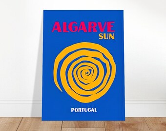 Cartel de Algarve Portugal - Lugares de viaje famosos - Cartel de viaje - Decoración de pared-Impresión de la costa del Algarve, Cartel de viaje, Decoración de habitación preppy,