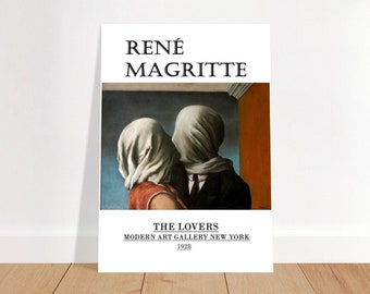 Cartel de René Magritte, impresión de René Magritte, arte de pared de René Magritte, impresión de exposición de René Magritte, mediados de siglo moderno, impresión contemporánea