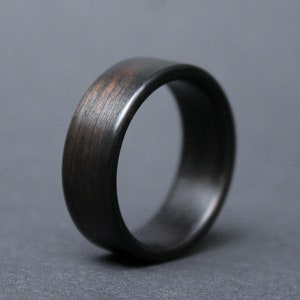 Macassar Ebony Ring - Bentwood Ring - Natural Wood Ring - Wooden Wedding Band - Wood Ring - Ebony Wood Ring - Mens Ring - Boyfriend Gift