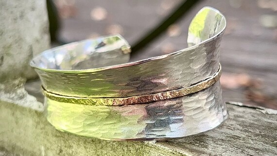 Stunning Solid Pebbled Silver Abstract Modern Min… - image 2