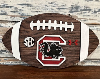 College Custom 3D Wooden Football- Large