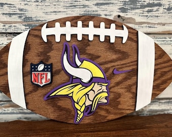 3D NFL Wooden Football- Standard Size