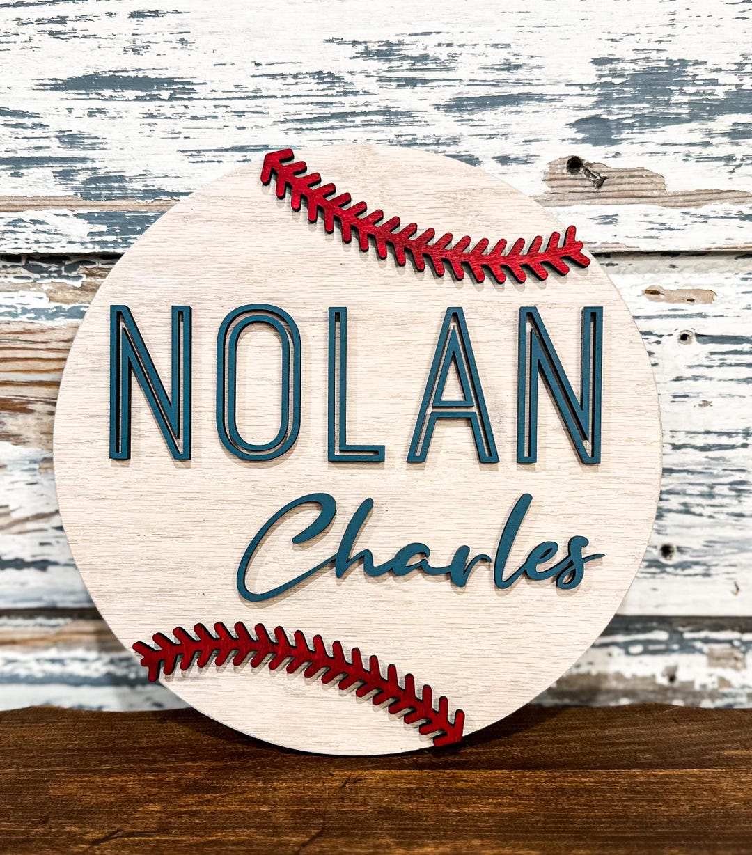 Custom Baseball Name Wood Sign, Custom Wood Sign, Wooden Logo Sign ...
