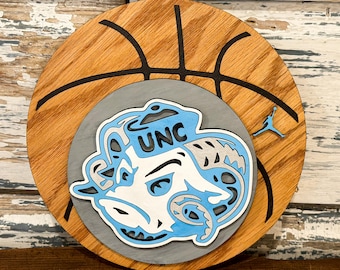 Custom Basketball College Wood Sign, Custom Wood Sign, Wooden logo Sign, Personalized Name Sign, Custom Home Decor, Wood Letters, Wall team