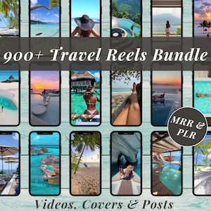 Pacote de rolos de viagem sem rosto Vídeos de férias na praia Postagens no Instagram prontas para você Direitos de revenda mestre Banco do criador de conteúdo MRR PLR