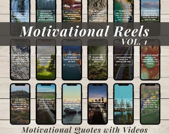 Lot de 100 bobines Instagram motivantes sans visage Vidéos inspirantes Droits de revente maître MRR DPP Citations motivantes Créateur de contenu DFY