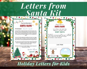 Letter From Santa Kit Nice List Certificate Christmas Printable Activity for Kids Letters to Santa Claus Holiday Traditions INSTANT DOWNLOAD