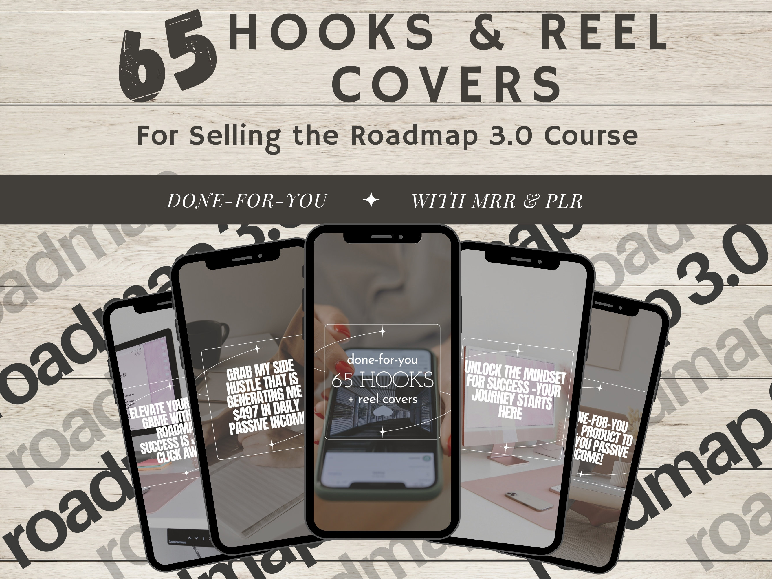 ROADMAP 3.0 Instagram Hooks & Reels Master Resell Rights MRR PLR Social Media Templates Done For You Pinterest Pins Digital Marketing