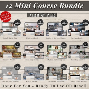 Digital Marketing Course Bundle MRR PLR Resell Rights Instagram Courses Digital Business PLR Digital Product Make Money Online Audio Courses