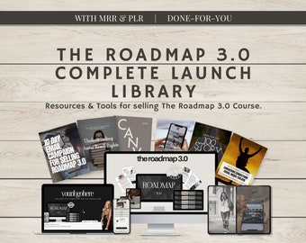 Roadmap 3.0 Complete Launch Library - Done For You | Sales Funnel + Email Campaign + Social Media Templates + Canva Ebook | MRR & PLR