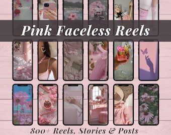 Rose Faceless Reels Esthétique Instagram Stories Publications Master Droits de revente MRR DPP Content Creator Bundle DFY Pink Digital Marketing Library