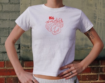 The Strawberry Big Baby Tee | Y2K Baby Tee, Sorority Big Little Shirt