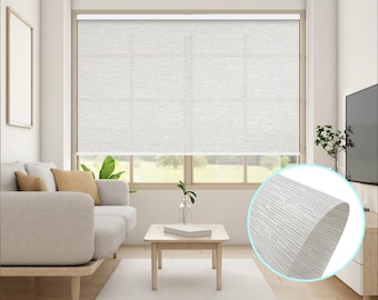 Custom Size Light Filtering Roller Shades: Easy Install, White Beige Grey