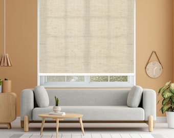 Custom Linen Roller Shade: Light Filtering or Blackout, Easy Install