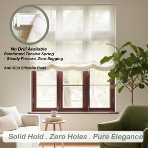 Cortinas romanas flexibles de lino personalizadas: cortinas que filtran la luz, instalación sin taladros disponible