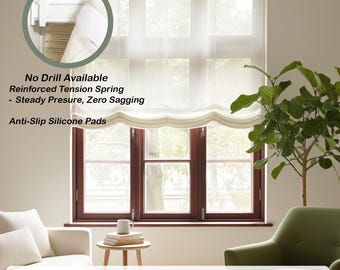 Benutzerdefinierte Linen Flex Roman Shades: Lichtfilternde Fenstervorhänge, Installation ohne Bohrer verfügbar