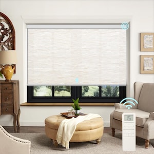 Cut to Size Remote Controlled Roller Shades – Rechargeable Cordless Roller Blinds for Windows, Doors, Easy Install, Large Sizes Available