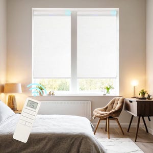 Remote Control 100% Blackout Roller Shades for Windows, Automatic Smart blinds, USB-C Charging, Easy Install,  Large Sizes Available