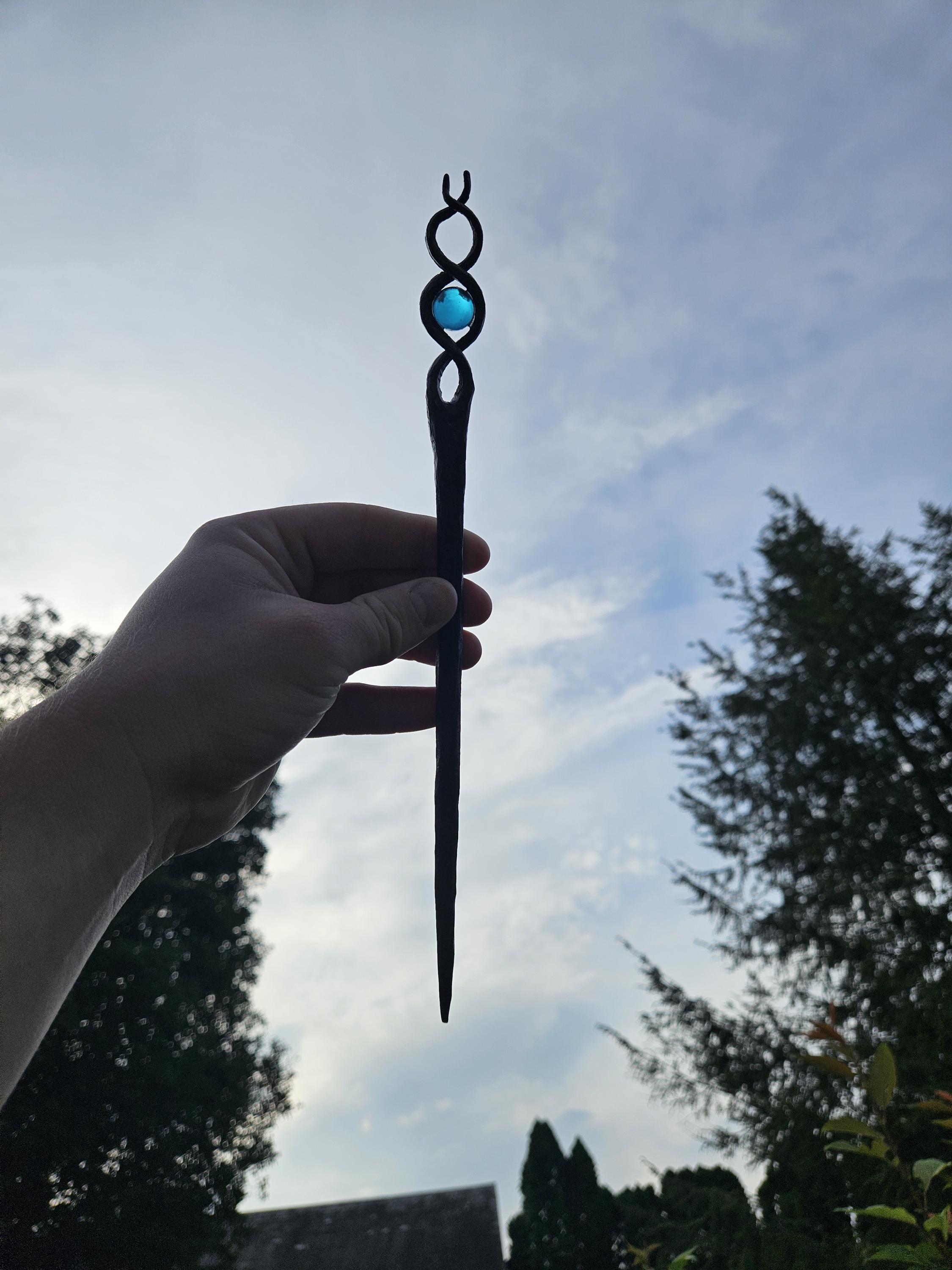 Handforged Triple Helix Magic Wand With Marble Topper. - Etsy