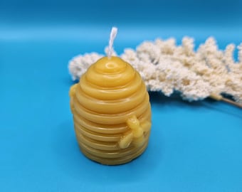 echte bijenwas, bijenwaskaars, pilaarkaars, bijenkorf, handgemaakte kaars,