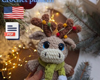 Markus the Moose Crochet Pattern: Christmas Elk (PDF Pattern)