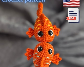 Crochet Fish Pattern PDF – Amigurumi Small Citrine Fish Tutorial