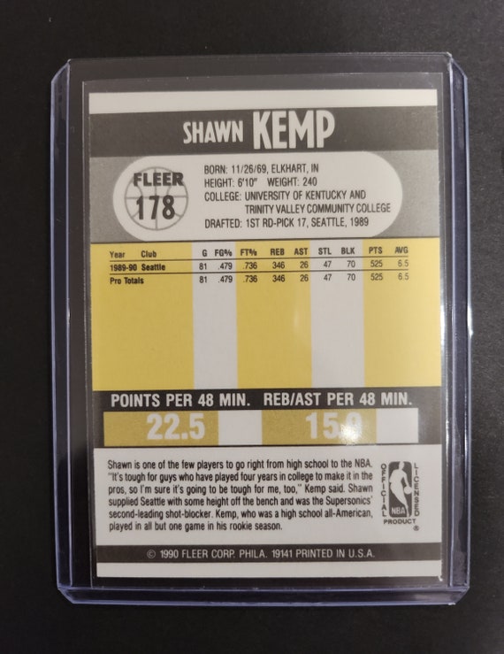 rare shawn kemp cards 1993 1994 Topps Shawn Kemp 296 Seattle Supersonics Basketball Card Rare