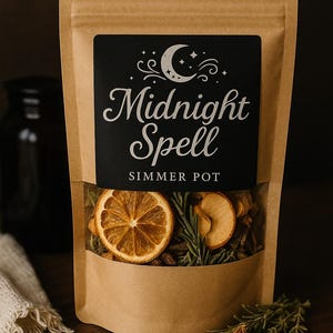 Midnight Spell Simmer Pot | Dried Botanical Stove Simmer Blend | Witchy Fall Scent | Halloween Aromatherapy |