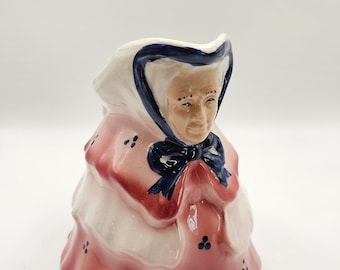 Vintage 1935 Tony Wood Art Deco rosa kleine alte Dame Milchkännchen