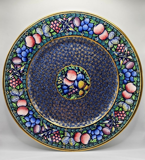 Art Deco Minton Rotique Plate: 1938 Collector Plate, Blue & Gold