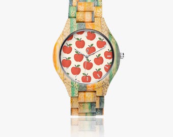 Camouflage Wooden Watch: Green & Blue Bamboo, Unisex Design, Wedding gifts, Christmas Gift Idea, Halloween