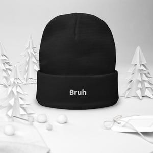 Bestickte Bruh Beanie Mütze: Neuheit Baumwollmütze, Hochzeitsgeschenke, Weihnachtsgeschenkidee, niedliche, personalisierte Namensmützen
