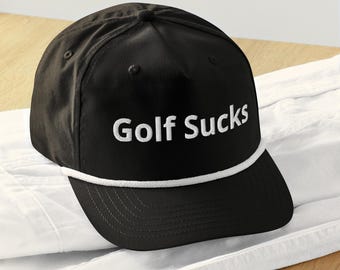 Custom Embroidered Golf Sucks Rope cap embroidery fonts, Handmade golf hats, Custom Wedding Gift, Vintage hats, Back to School, Halloween