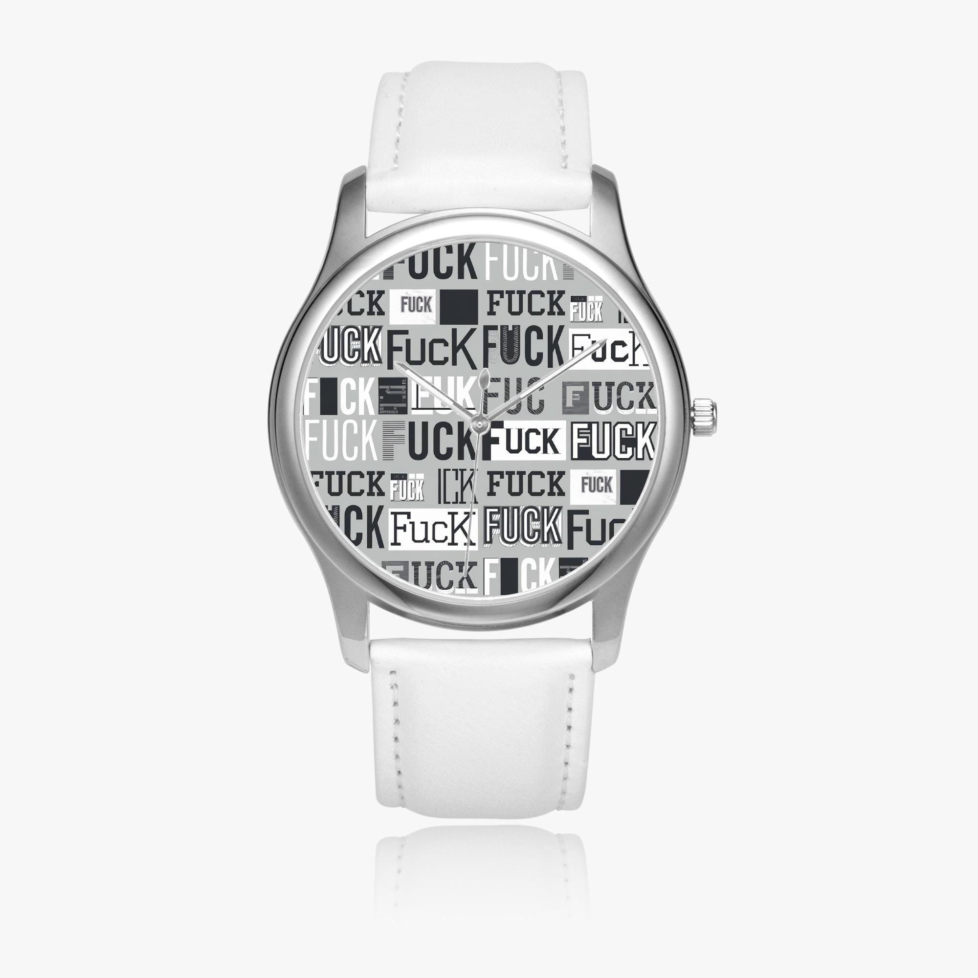 Stainless Steel Leather Strap Classic Quartz Watch, Back to School, Personalized Gift, Halloween, Fall, Christmas, Wedding gifts, Halloween