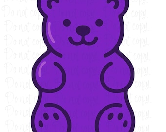 Purple Gummy Bear PNG, Transparent Background (Digital Download), Valentine’s Day, Mother's Day, 4th of July, Fathers Day