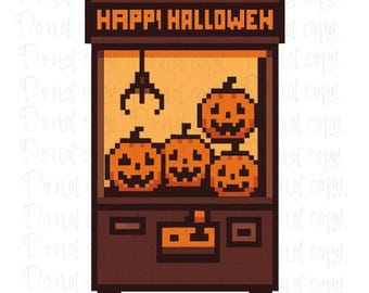 Pixel Halloween Pumpkin Claw Machine - Spooky Arcade Game Digital Download, Valentine’s Day
