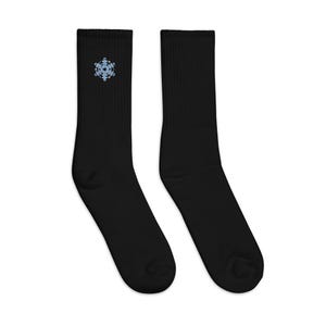 Christmas Snowflake Custom Embroidered socks, Novelty Socks, Crew Socks, Compression Socks, Custom embroidery, gift for him, Handmade, golf