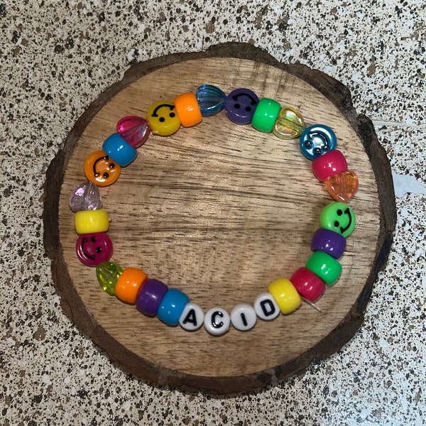 ACID Kandi Bracelet for Raves and Festivals PLUR Rave Accessories