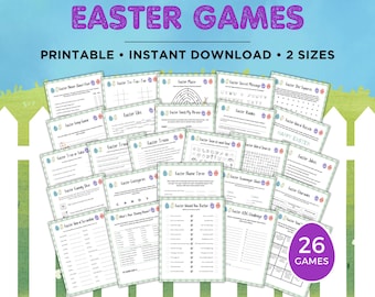 Easter Games, Easter Party Games Bundle, Easter Family Games, Printable Easter Party Games, Easter Games for Kids, Adult Easter Games