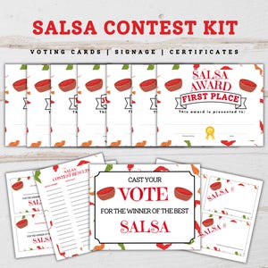 Salsa Contest Kit, Best Salsa Contest, Salsa Challenge, Salsa Showdown, Salsa Competition, Salsa Voting, Best Salsa Award, Salsa Ballots