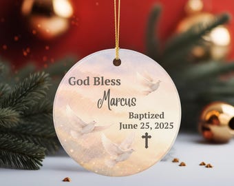 Ornement de baptême personnalisé, cadeau de baptême pour bébé, cadeau de baptême, cadeau de baptême personnalisé avec nom, souvenir de baptême, cadeau pour filleul(e)