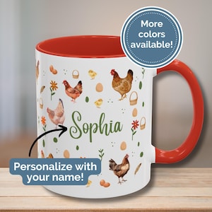Personalized Chicken Mug, Chicken Coffee Mug, Chicken Gifts, Chicken Lover Gift, Chicken Mom, Chicken Cup Cute Chicken Farm Girl Farmer Gift